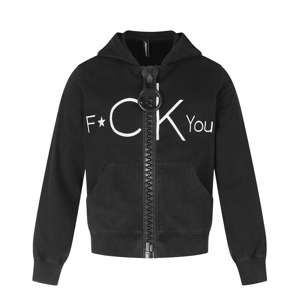 Statement Graphic Zip-Up Hoodie