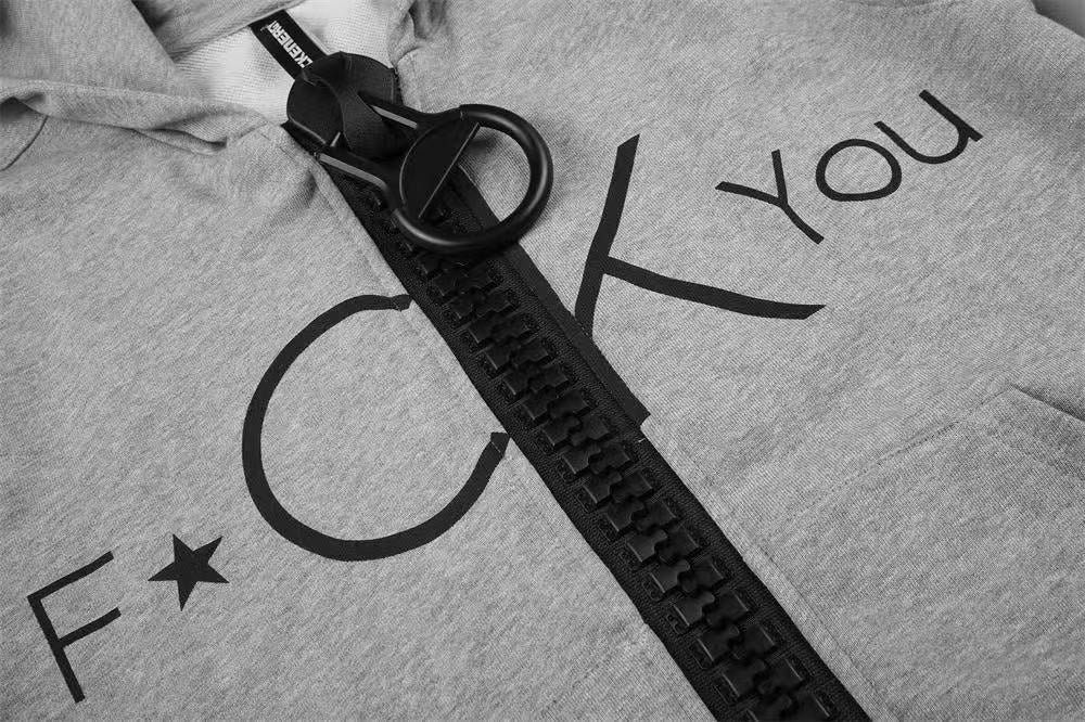 Statement Graphic Zip-Up Hoodie
