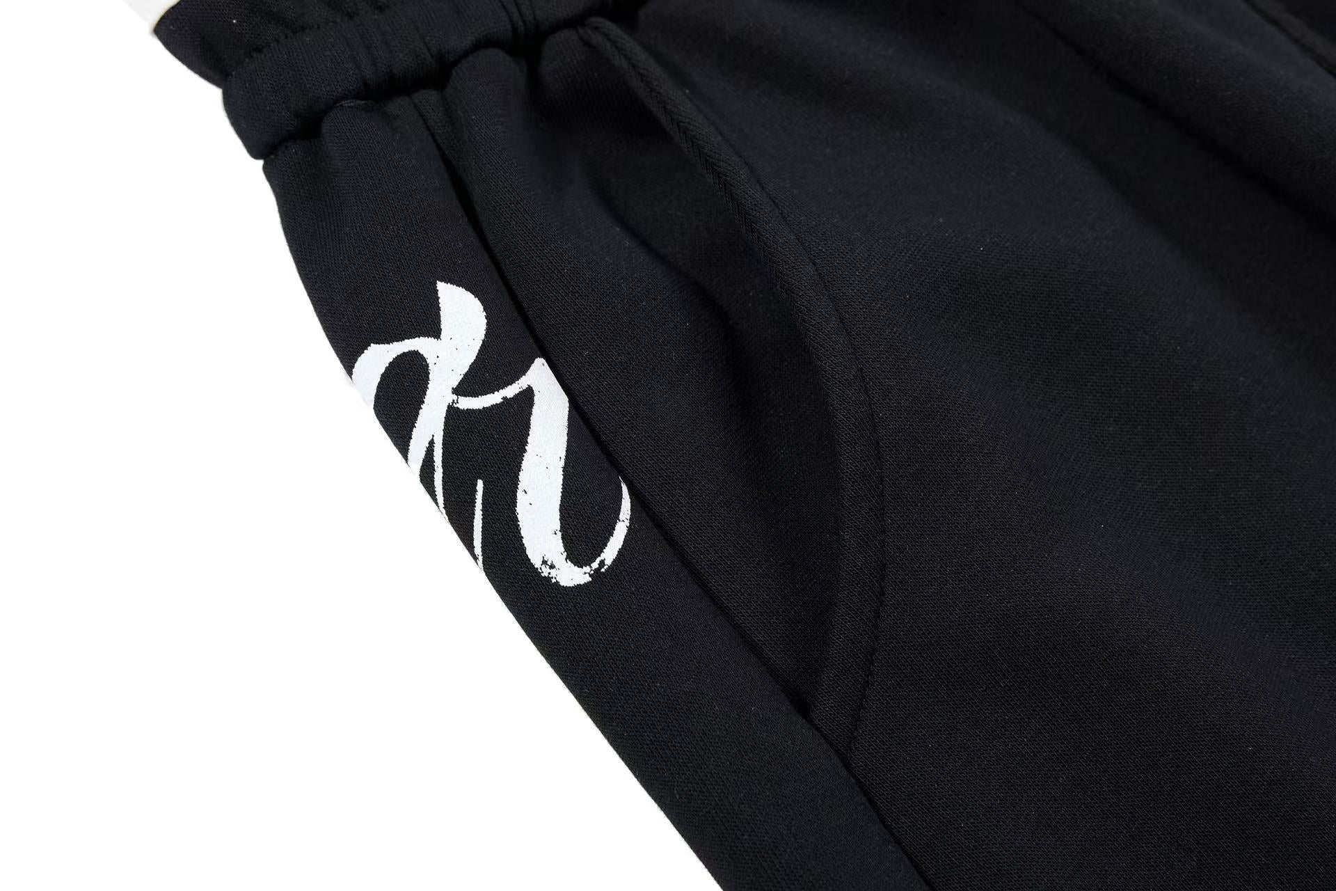 Spray-Paint Curve Graphic Baggy Wide-Leg Sweatpants