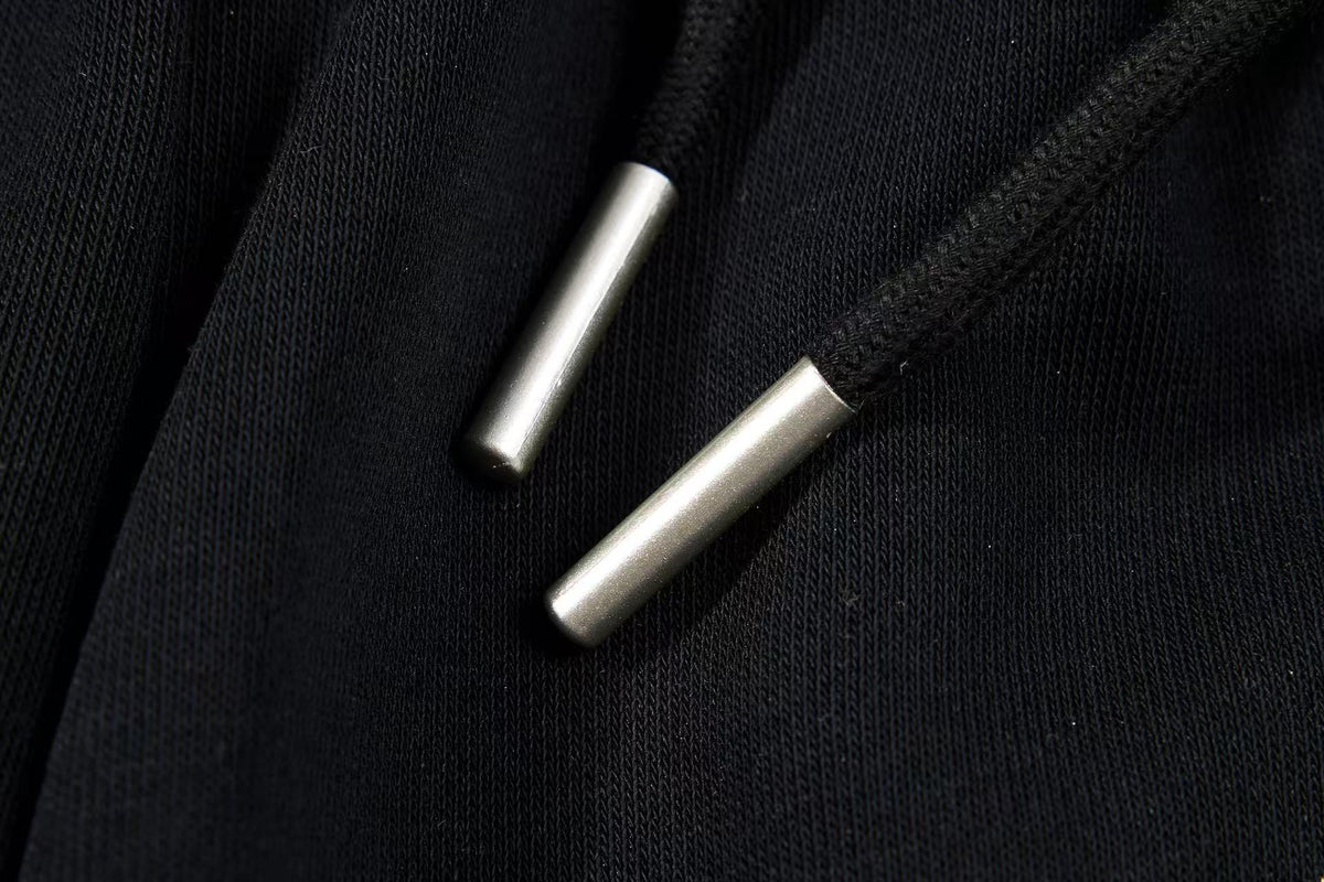 Spray-Paint Curve Graphic Baggy Wide-Leg Sweatpants