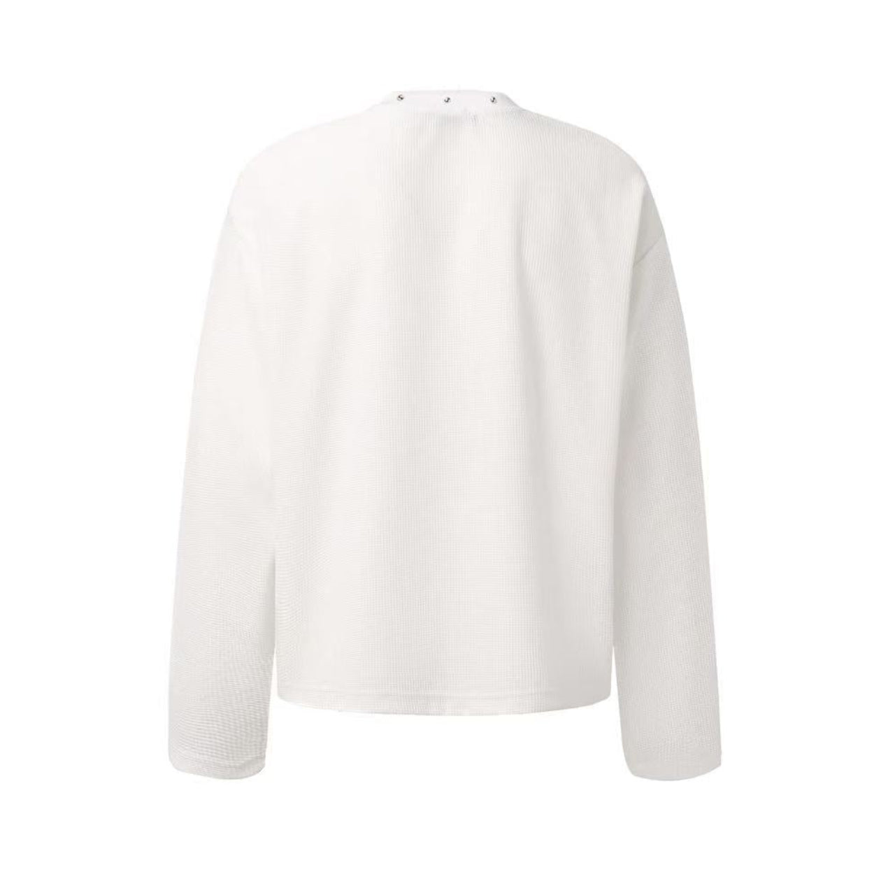 Streetwear Letter Print Waffle Knit Long Sleeve