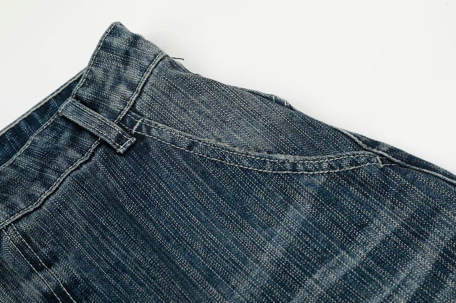 Asymmetrical Waist Baggy Jeans