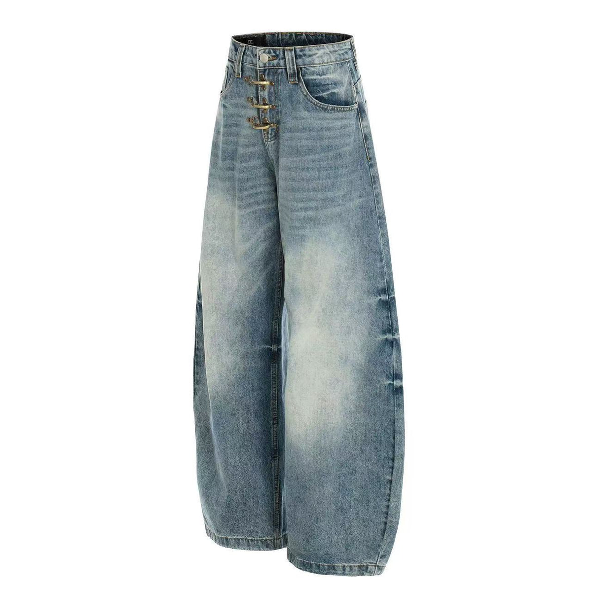 Vintage Faded Whisker Wash Baggy Jeans
