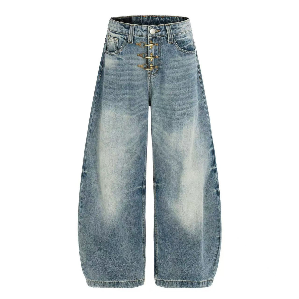 Vintage Faded Whisker Wash Baggy Jeans