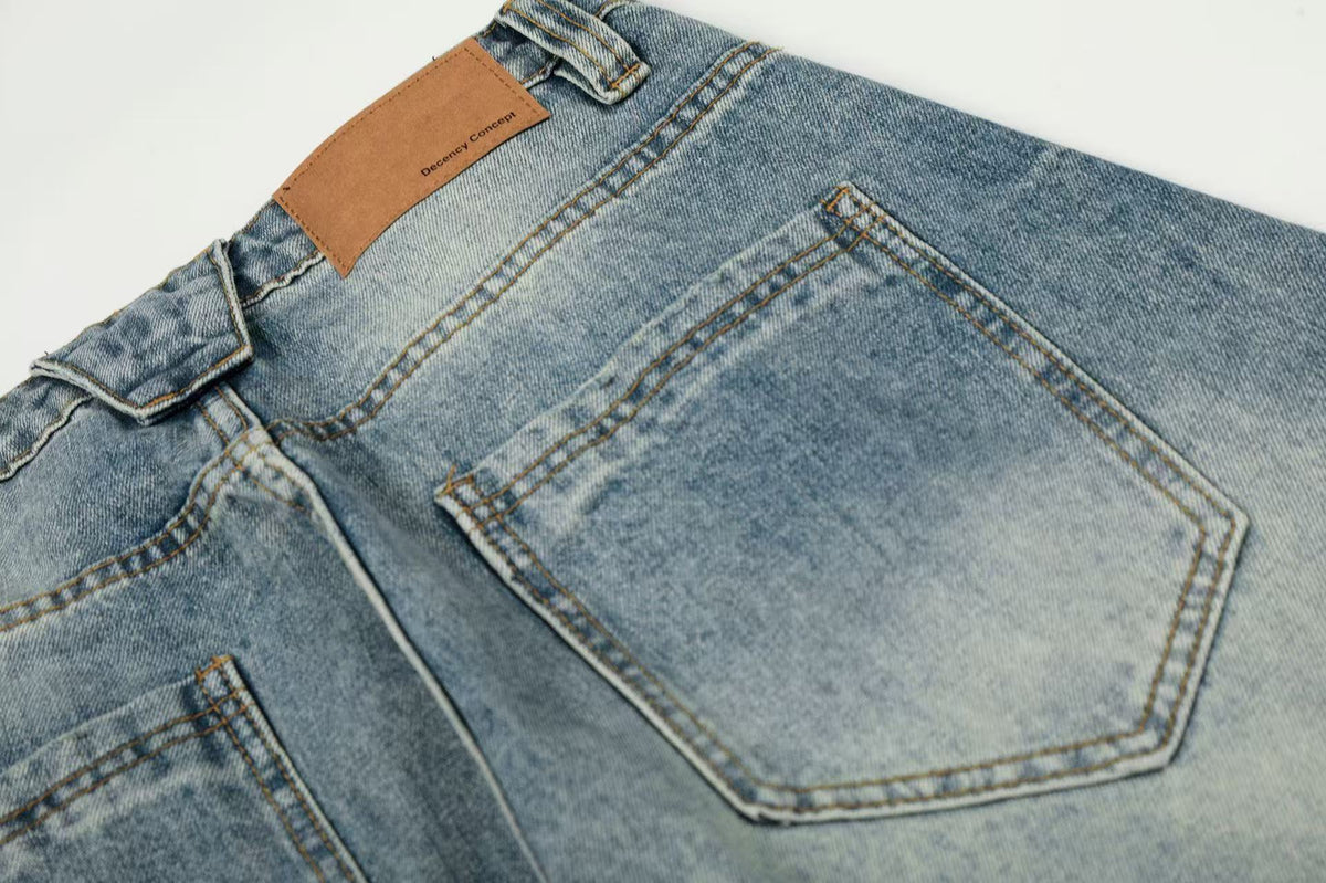 Vintage Faded Whisker Wash Baggy Jeans
