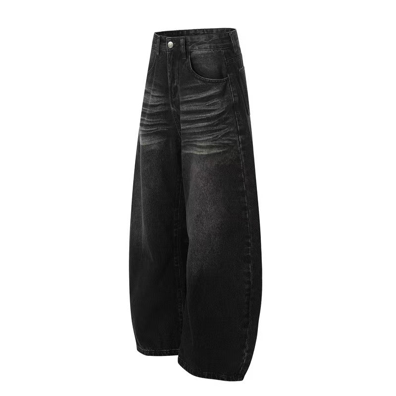 Vintage Knee Whisker Faded Baggy Jeans