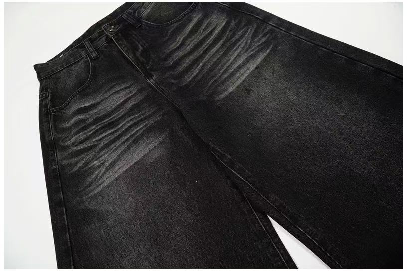 Vintage Knee Whisker Faded Baggy Jeans