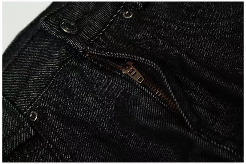 Black Seam Curved Baggy Jeans