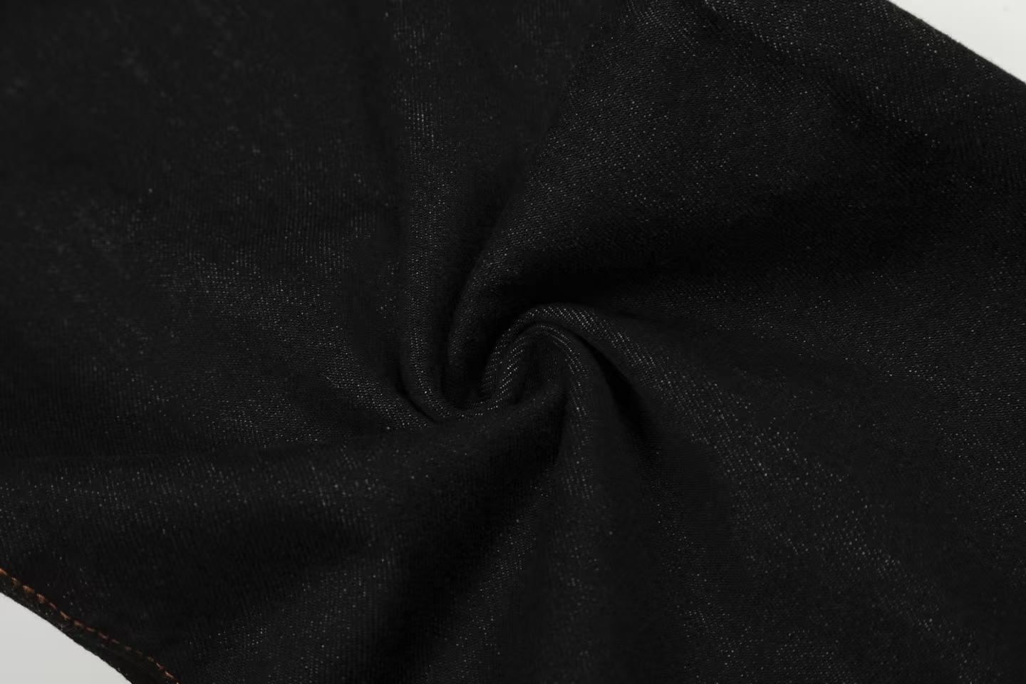 Contrast Stitch Raw Black Baggy Jeans