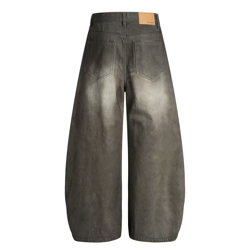 Mud-Wash Gradient Baggy Jeans