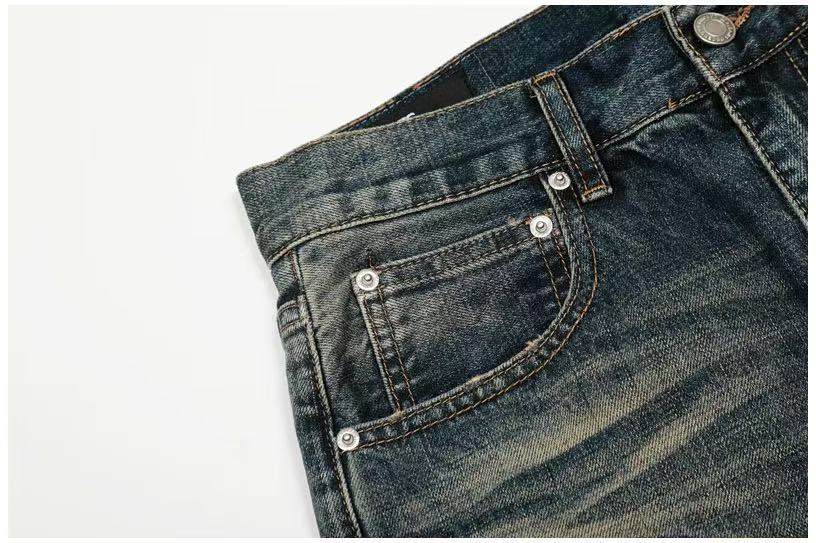 Vintage Whisker Faded Wash Wide-Leg Jeans