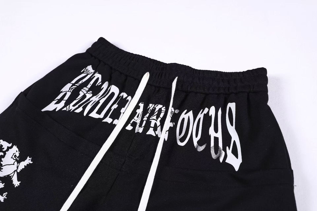 Graffiti Print Oversized Baggy Drawstring Wide-Leg Sweatpants