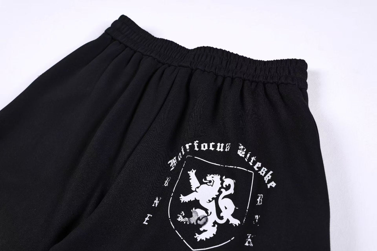 Graffiti Print Oversized Baggy Drawstring Wide-Leg Sweatpants