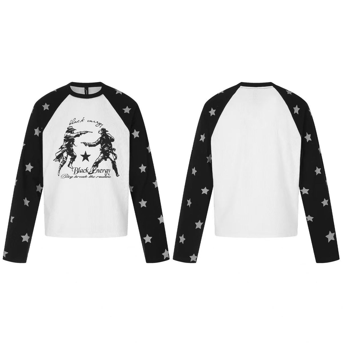 Star Print Cowboy Duel Raglan Long Sleeve