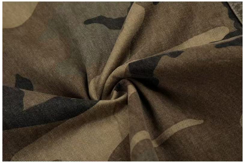 Unisex Vintage Camo Multi-Pocket Wide-Leg Cargo Pants