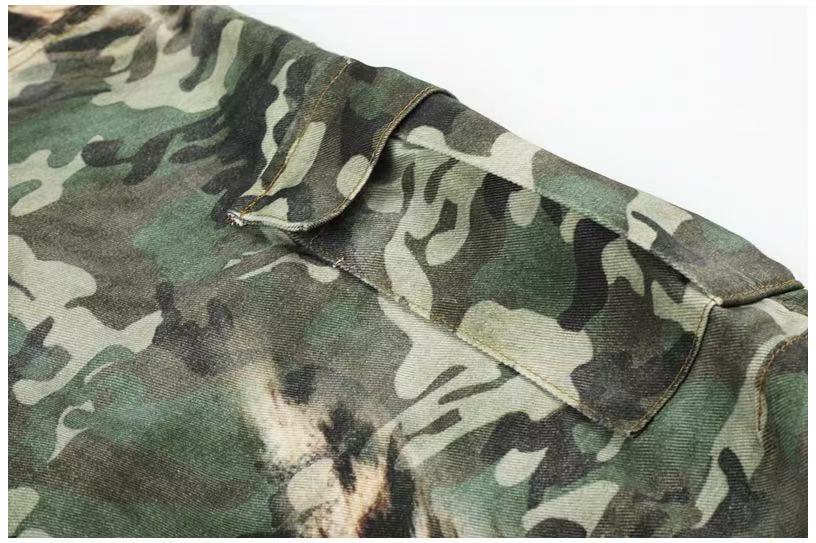 Camo Leopard Gradient Wide-Leg Cargo Pants