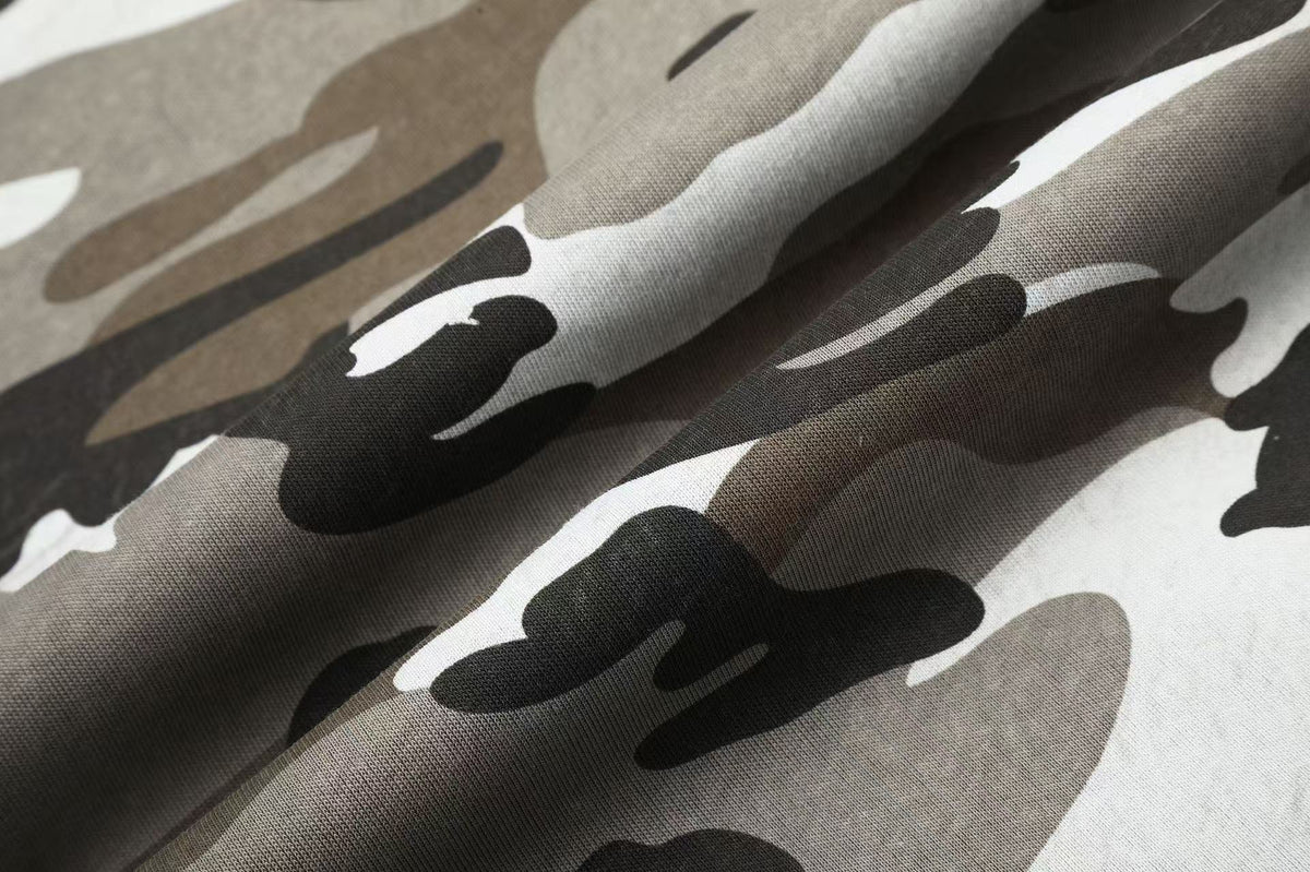 Vintage Camo Drawstring Elastic Waist Wide-Leg Sweatpants