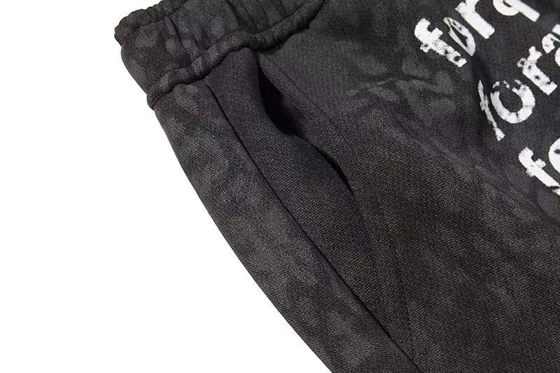 Vintage Letter Star Print Wide-Leg Sweatpants