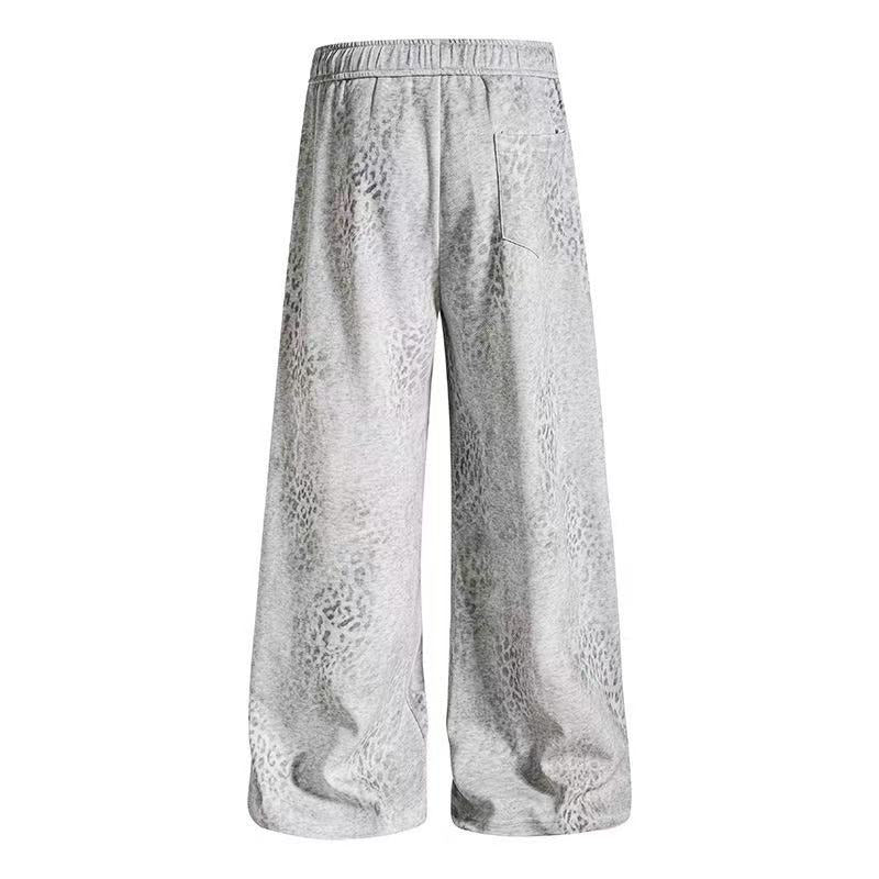 Vintage Letter Star Print Wide-Leg Sweatpants