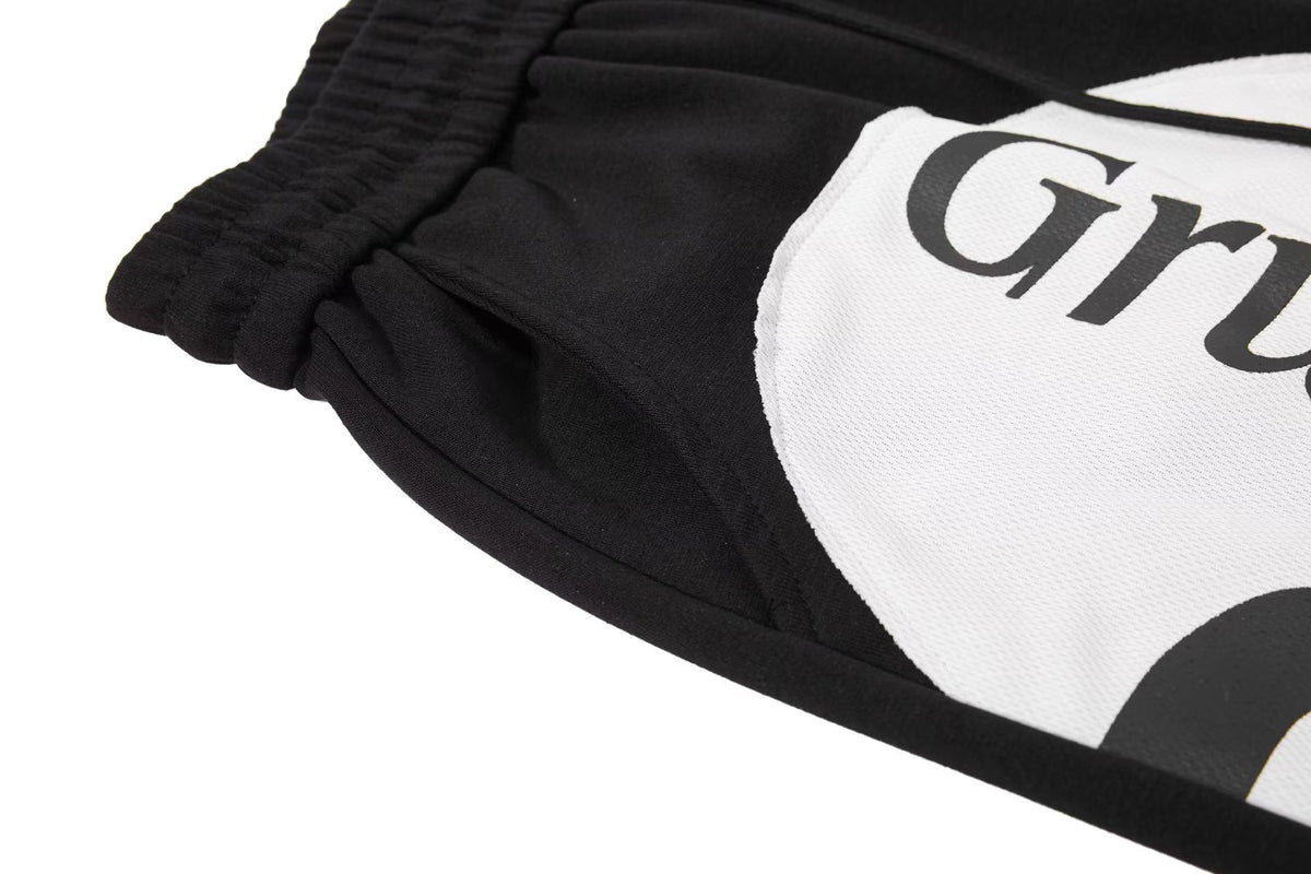 Streetwear Camo Patchwork Letter Number Graphic Baggy Wide-Leg Sweatpants