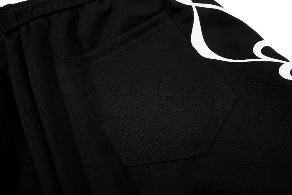Cursive Script Side Stripe Wide-Leg Sweatpants