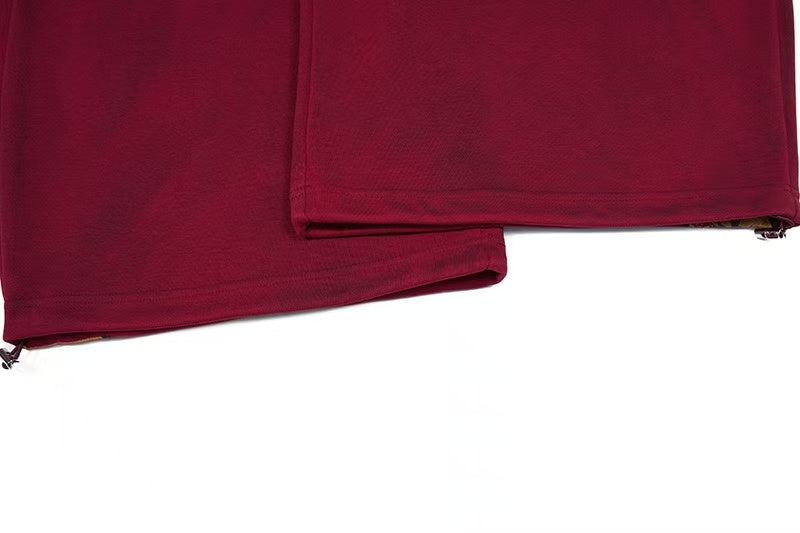 Vintage Crest Emblem Print Baggy Wide-Leg Sweatpants