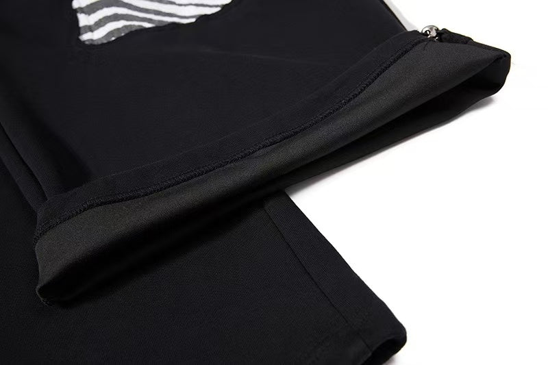 Zebra Patches & Star Print Wide-Leg Sweatpants