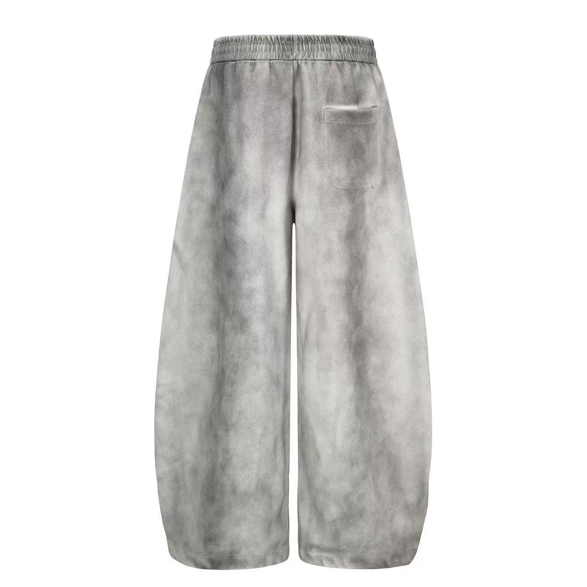 Wash Grunge Brush Letter Print Wide-Leg Sweatpants