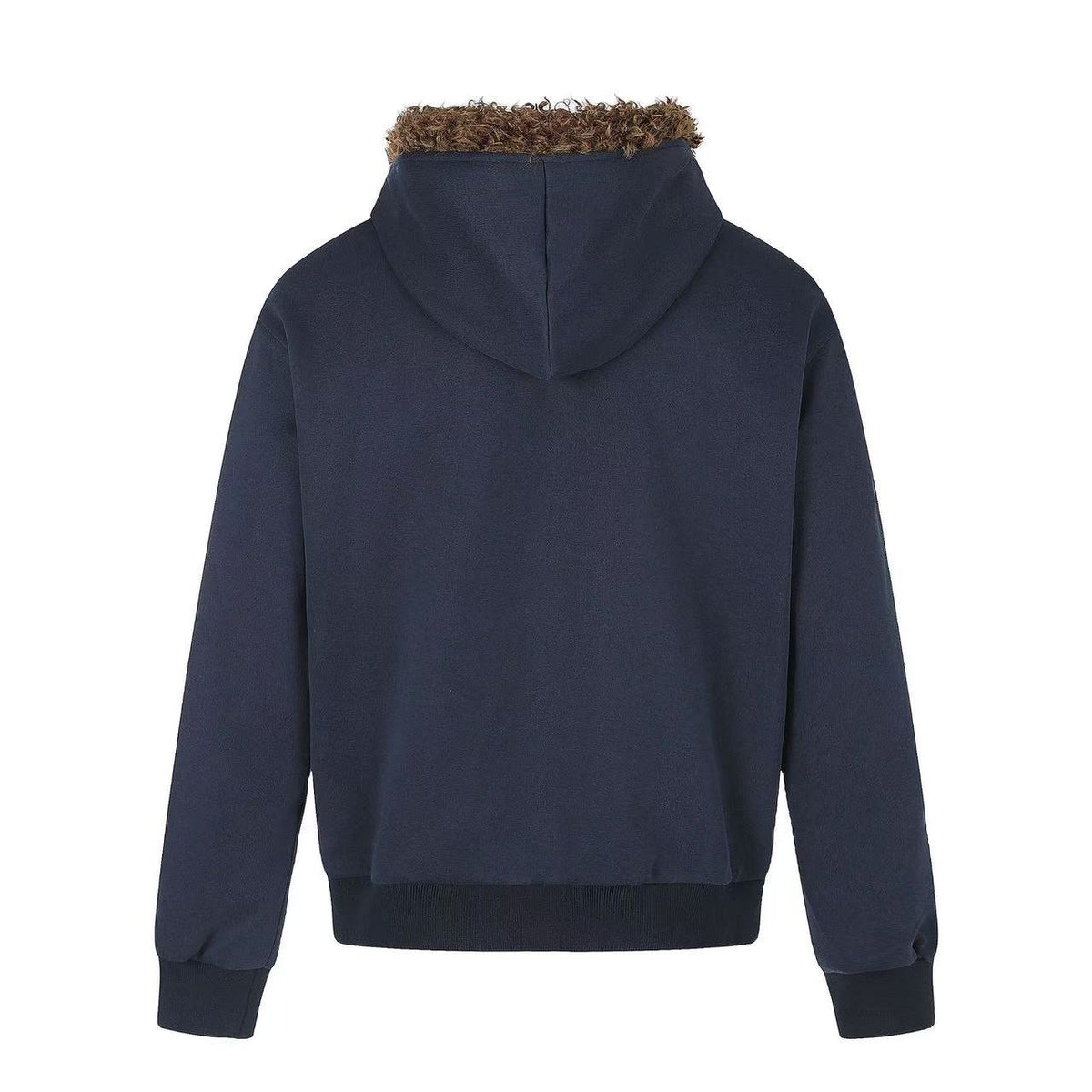 Vintage Union Flag Faux Fur Zip Up Hooded