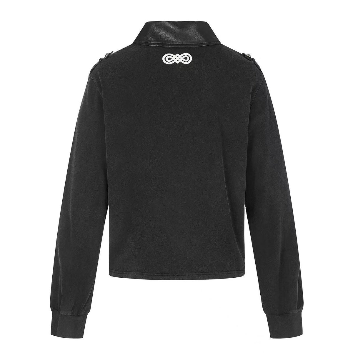 Wash Military Rope Print Long Sleeve Polo