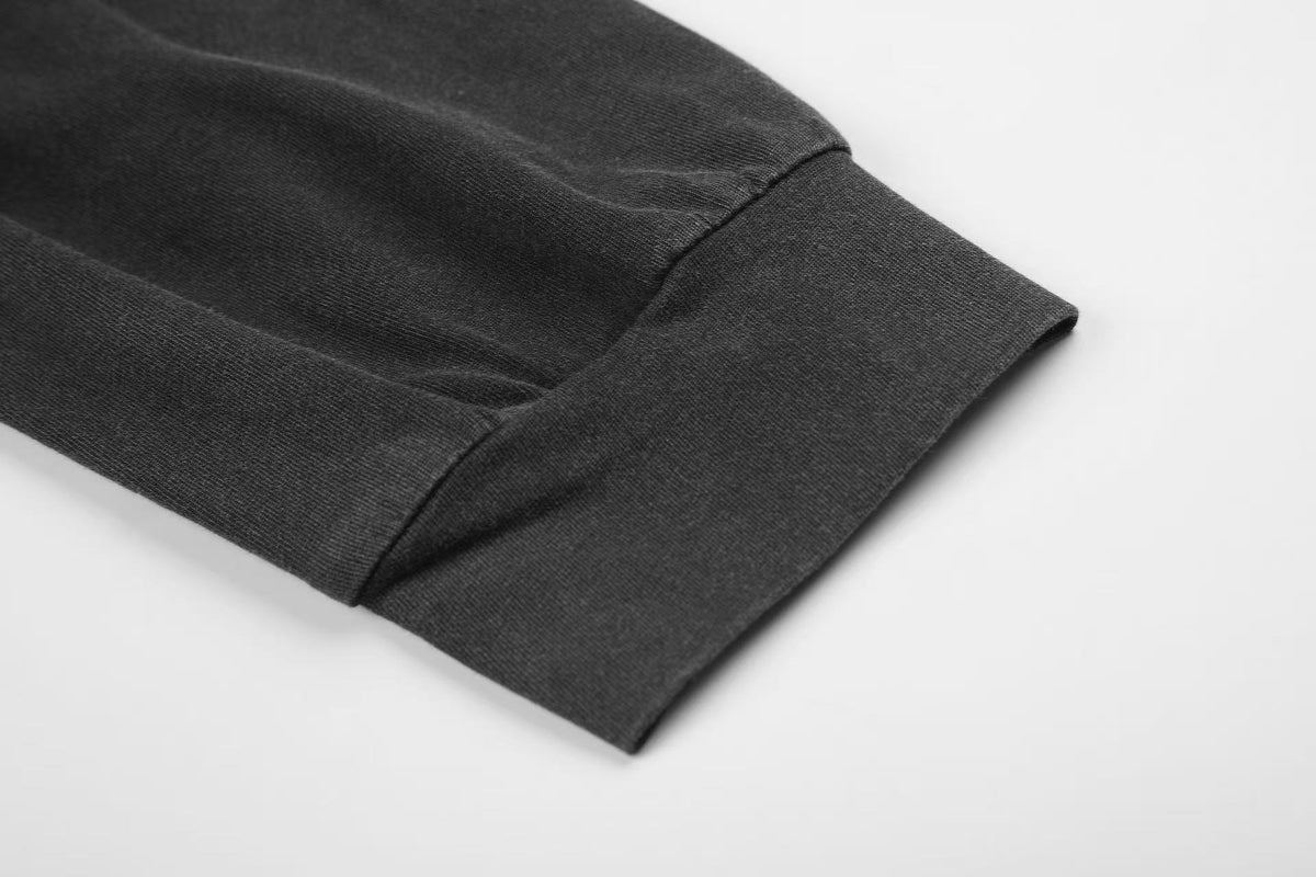 Wash Military Rope Print Long Sleeve Polo