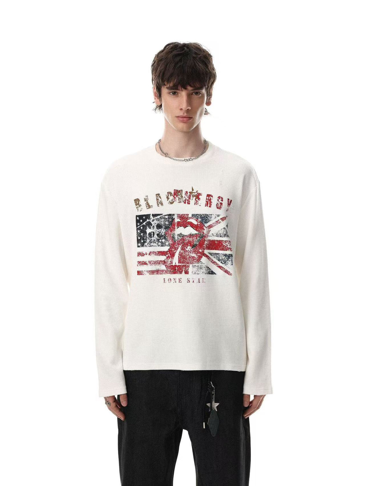 Vintage Flag Tongue Waffle Long Sleeve