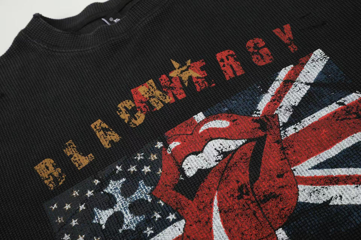 Vintage Flag Tongue Waffle Long Sleeve