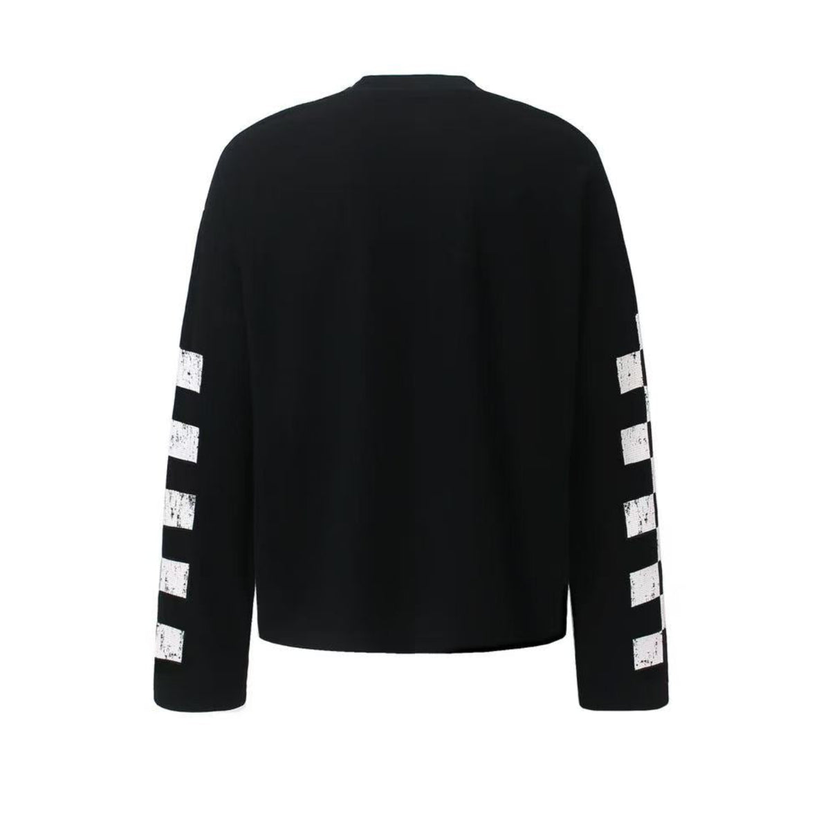 Color Block Skeleton Horse Racing Graphic Waffle Knit Long Sleeve