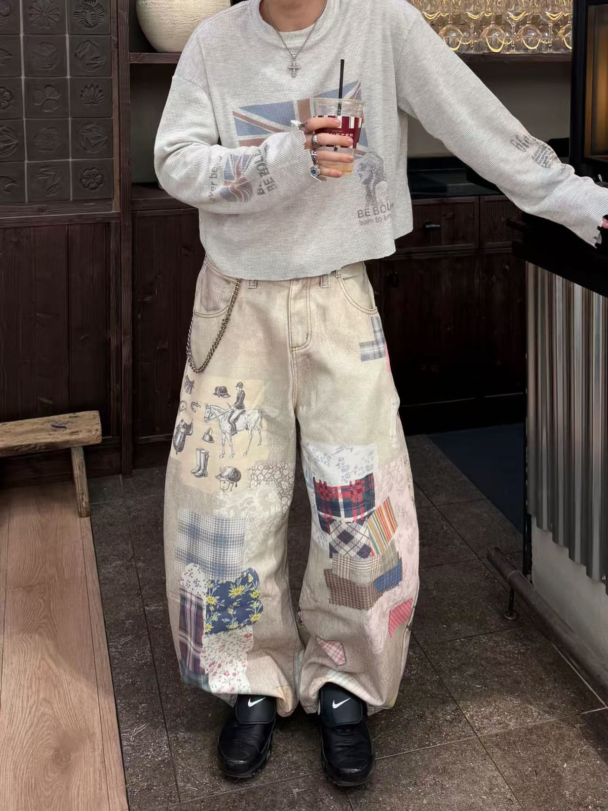 Streetwear Flag-print Long Sleeve