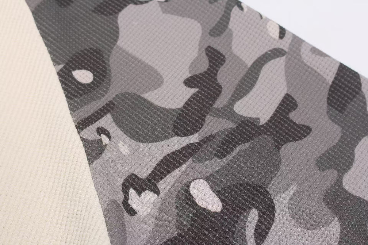 Camo Raglan Waffle Knit Letter Print Long Sleeve