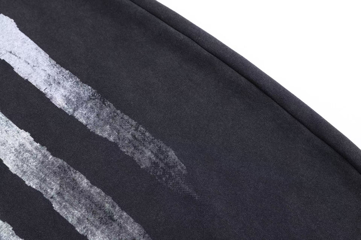 Streetwear Washed Stars and Stripes Print Wide-Leg Sweatpants