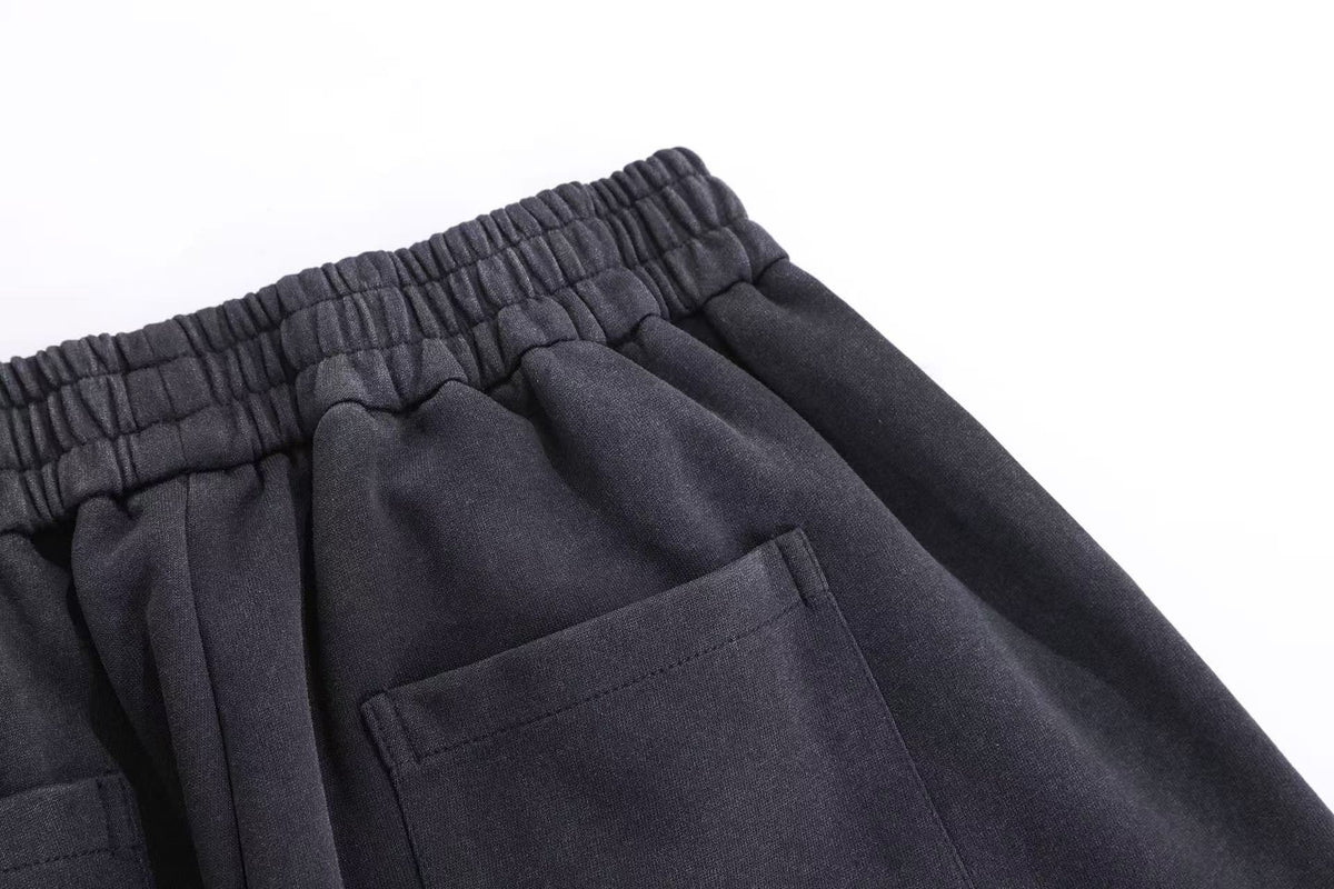 Streetwear Washed Stars and Stripes Print Wide-Leg Sweatpants
