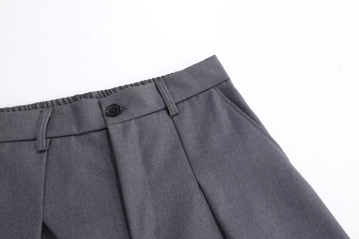 Pleated Balloon Wide-Leg Baggy Suit Pants