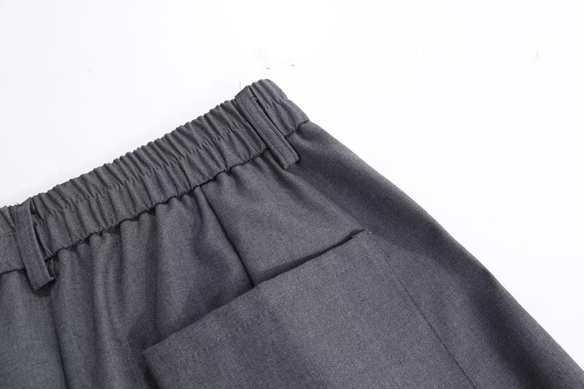 Pleated Balloon Wide-Leg Baggy Suit Pants
