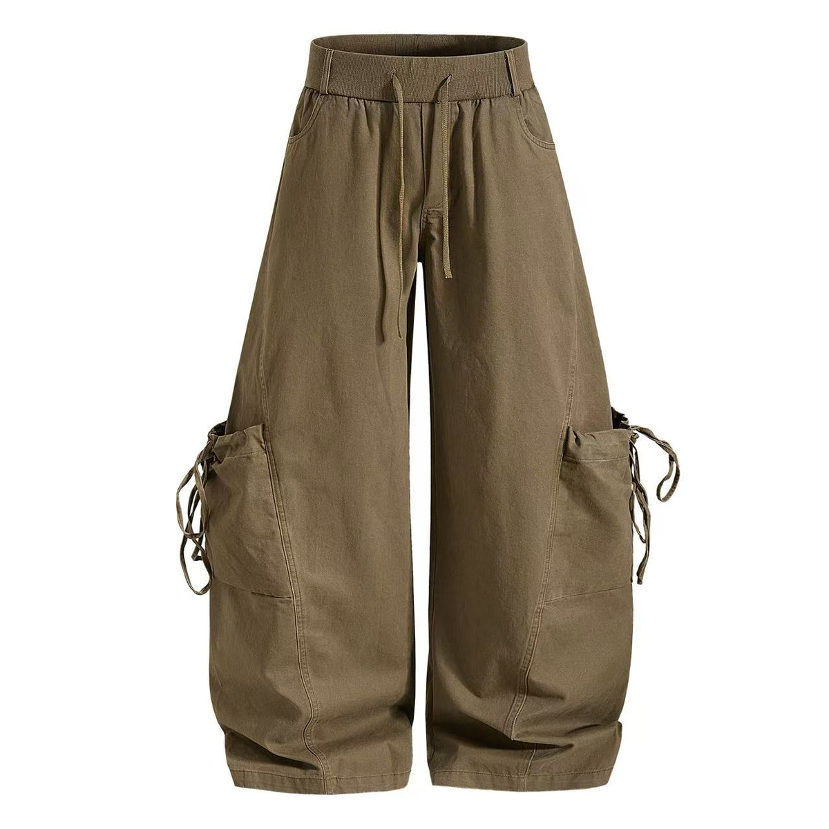 Vintage Baggy Wide Leg Lace-up Pocket Cargo Pants
