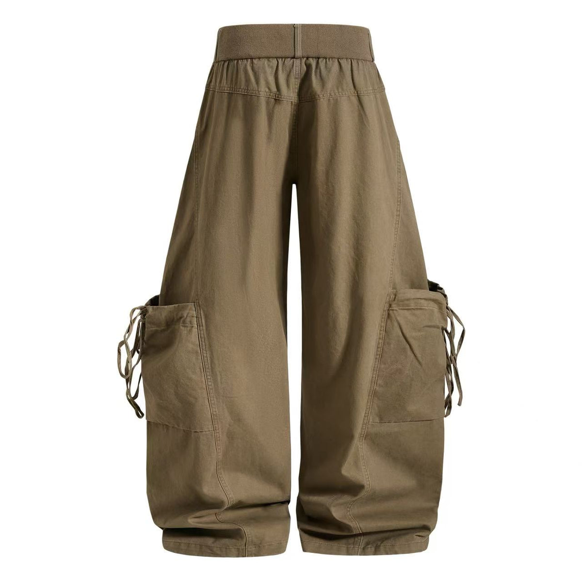 Vintage Baggy Wide Leg Lace-up Pocket Cargo Pants