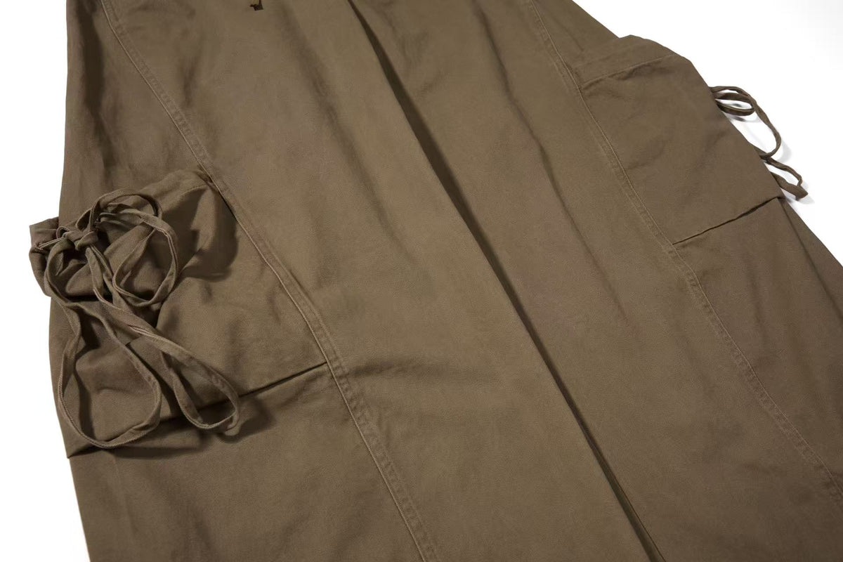 Vintage Baggy Wide Leg Lace-up Pocket Cargo Pants