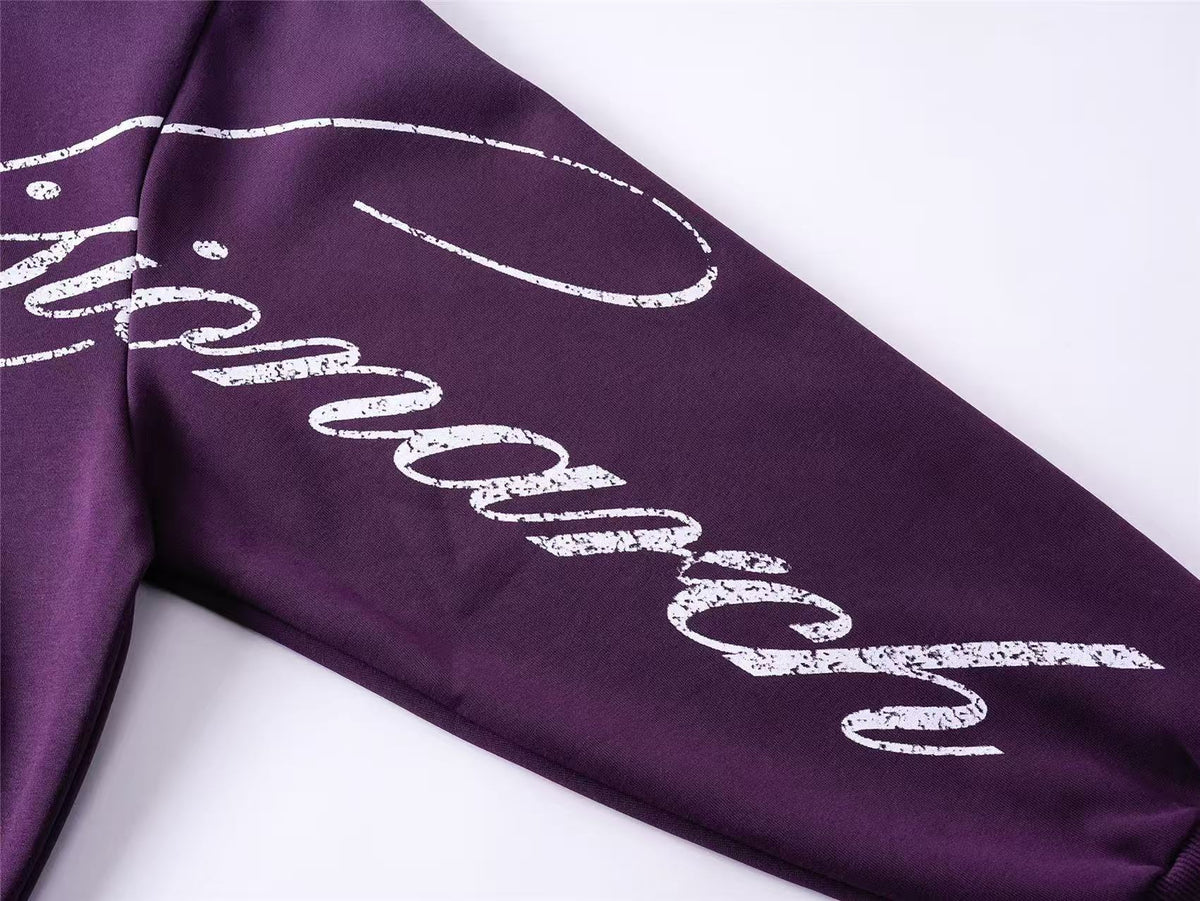 Streetwear Cursive Script Graffiti Full Zip Hoodie