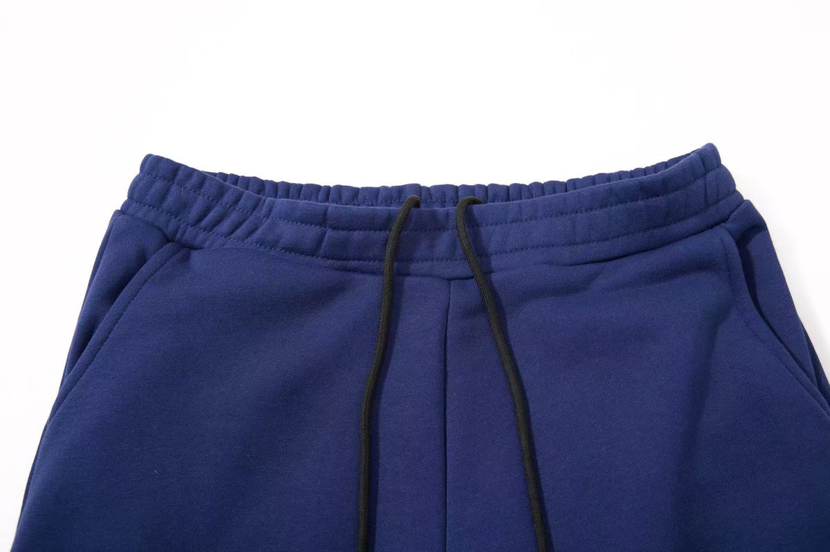 Streetwear Fleece Lined Side Script Line Graphic Print Wide-Leg Sweatpants