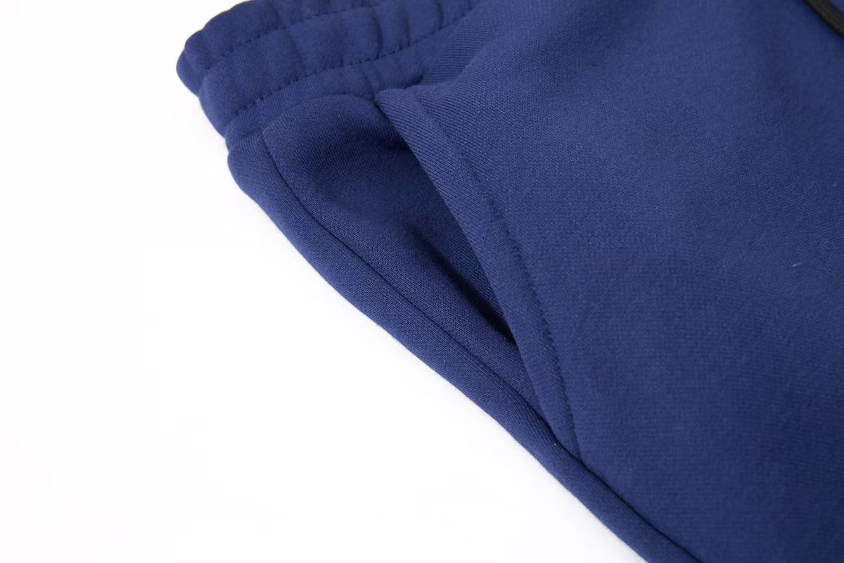 Streetwear Fleece Lined Side Script Line Graphic Print Wide-Leg Sweatpants