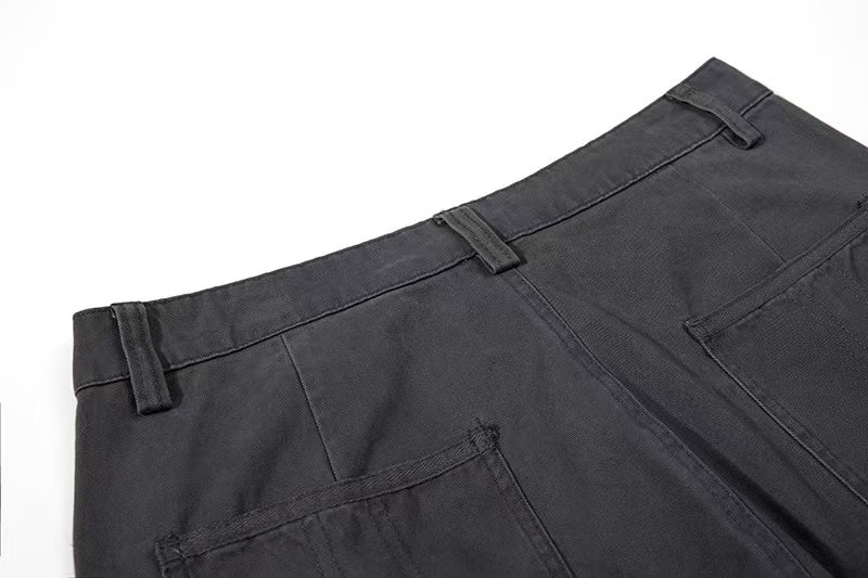 Vintage Washed Wide Leg Cargo Pants