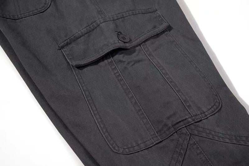 Vintage Washed Wide Leg Cargo Pants