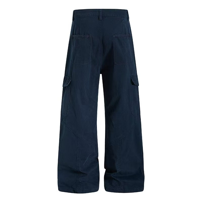 Vintage Washed Wide Leg Cargo Pants