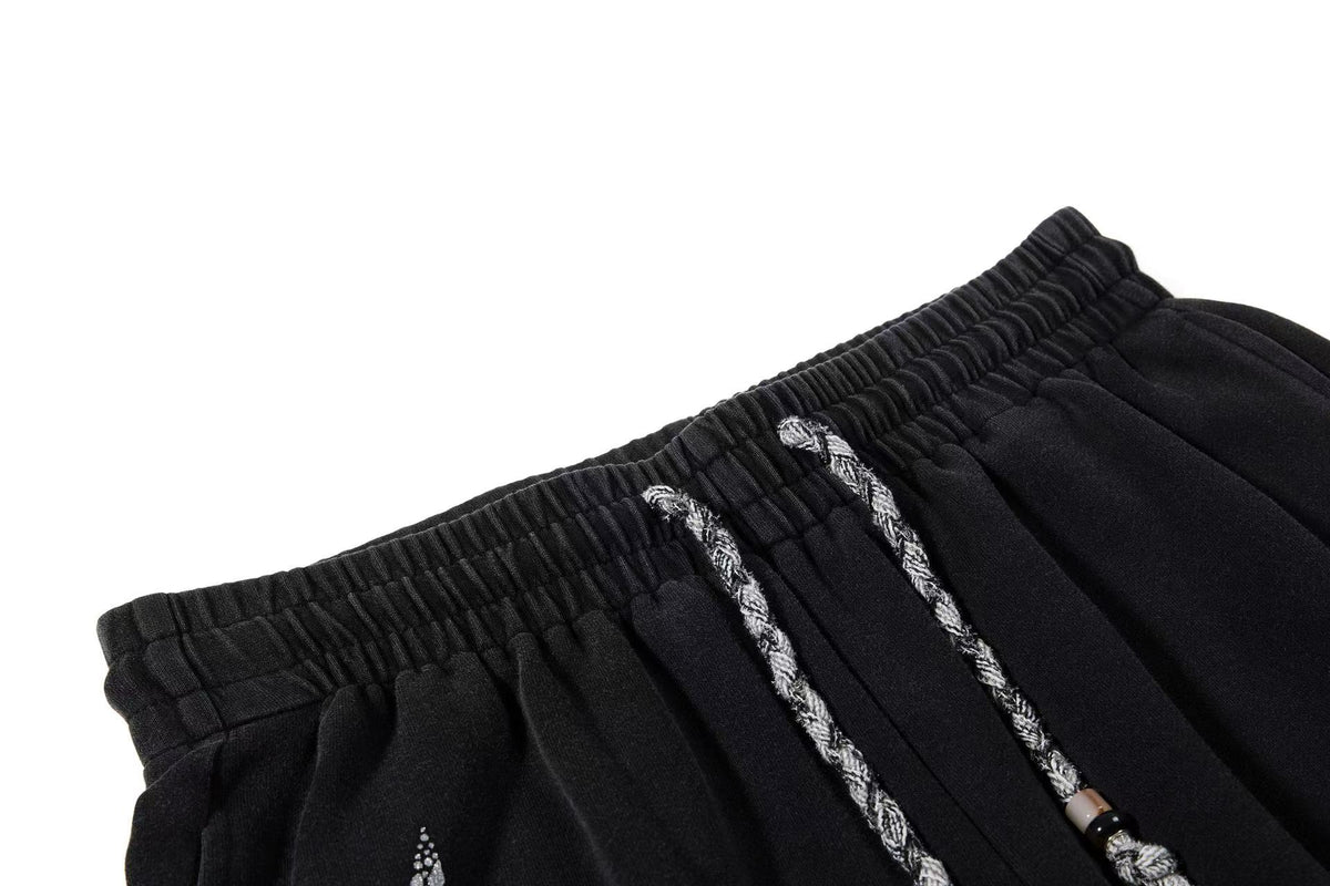 Star Rhinestone Baggy Wide-Leg Sweatpants
